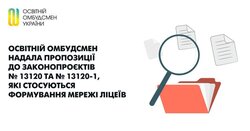 Освітній омбудсмен надала пропозиції до законопроєктів № 13120 та № 13120-1, які стосуються формування мережі ліцеїв