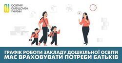 Графік роботи закладу дошкільної освіти має враховувати потреби батьків